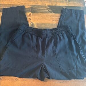 Black cargo Pull-On Casual Pants with Elastic Waist